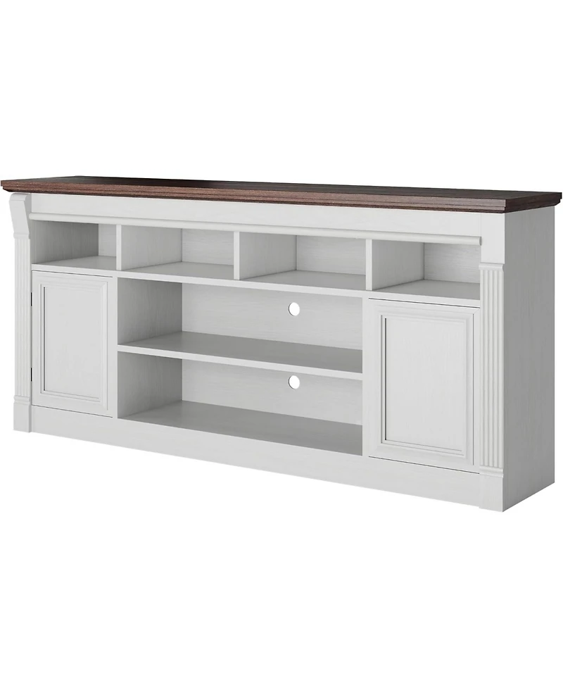 gaomon 68" Farmhouse Tv Stand for TVs up to 75", Entertainment Center, Open Storage Cabinets