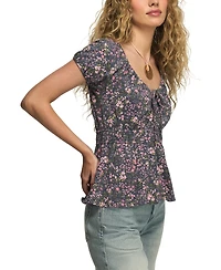 Lucky Brand Women's Printed Short-Sleeve Top