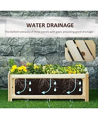 28''x12'' Foldable Raised Garden Bed Wood Planter Flower Planting Box