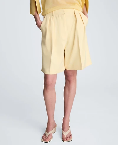 Kenneth Cole Women's High Rise Pleated Shorts