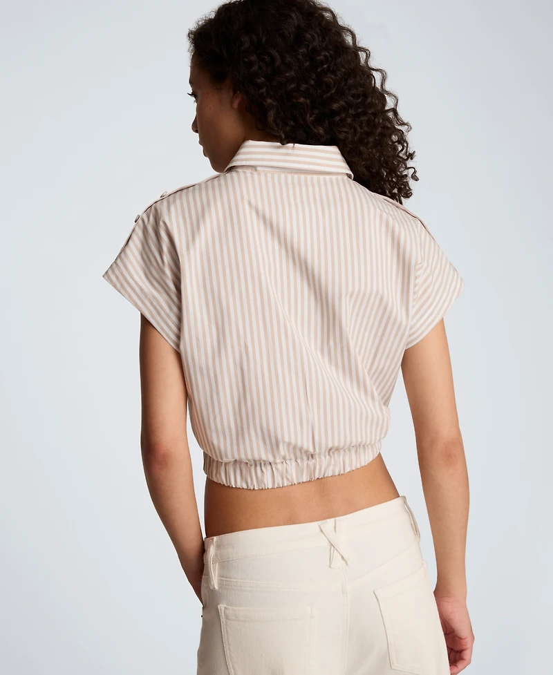 Kenneth Cole Women's Short-Sleeve Cropped Shirt