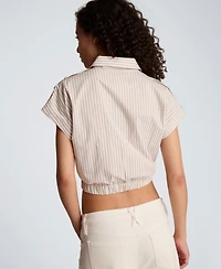 Kenneth Cole Women's Short-Sleeve Cropped Shirt