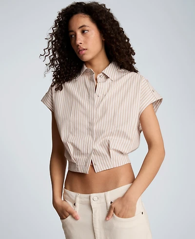 Kenneth Cole Women's Short-Sleeve Cropped Shirt