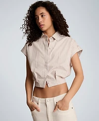 Kenneth Cole Women's Short-Sleeve Cropped Shirt