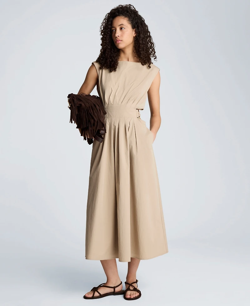 Kenneth Cole Women's Sleeveless Boat Neck Midi Dress