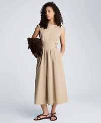 Kenneth Cole Women's Sleeveless Boat Neck Midi Dress