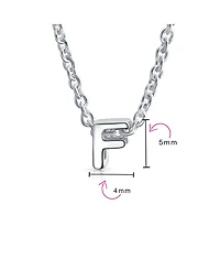 Bling Jewelry Tiny Block Letter Alphabet Initial A-z Dainty Pendant Necklace .925 Sterling Silver