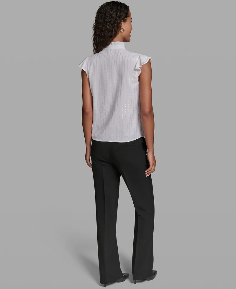 Karl Lagerfeld Paris Women's Sleeveless Mock Neck Top