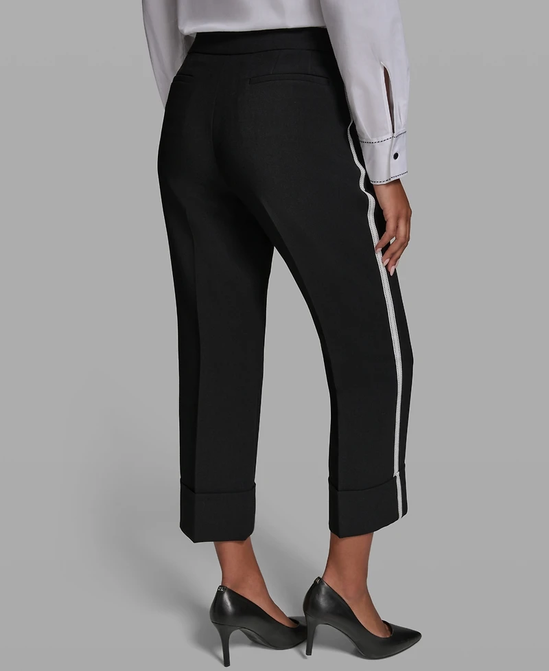 Karl Lagerfeld Paris Women's Mid-Rise Ankle Length Pants