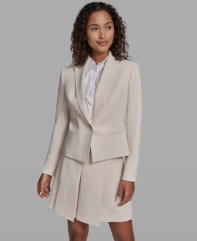 Karl Lagerfeld Paris Women's Cropped Notch Lapel Jacket