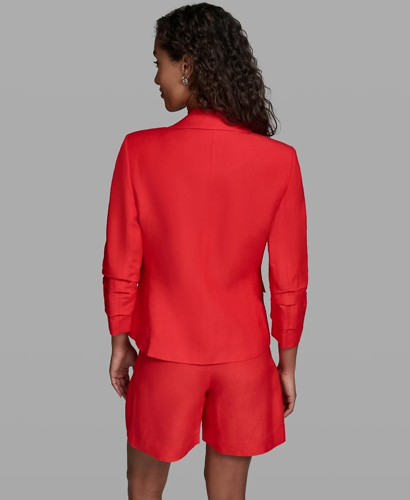 Karl Lagerfeld Paris Women's Cropped Single-Button Jacket