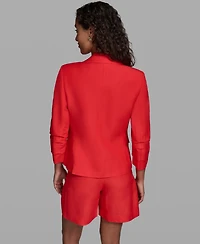 Karl Lagerfeld Paris Women's Cropped Single-Button Jacket