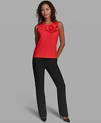 Karl Lagerfeld Paris Women's Crew Neck Sleeveless Top