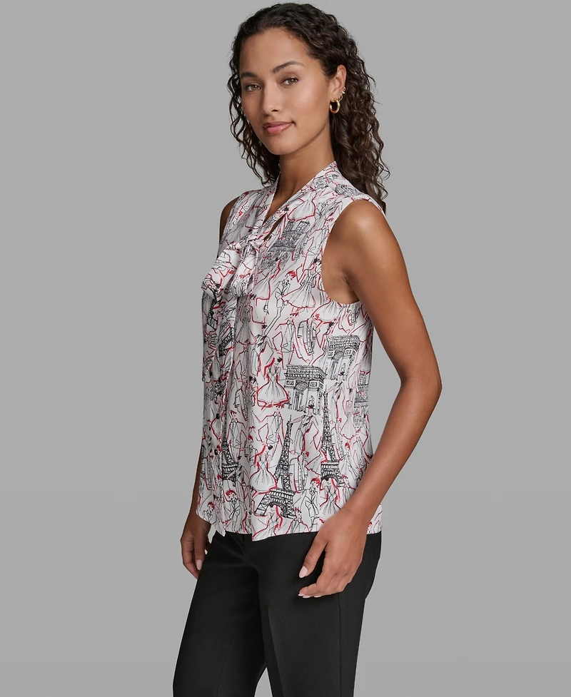 Karl Lagerfeld Paris Women's Sleeveless Printed Top