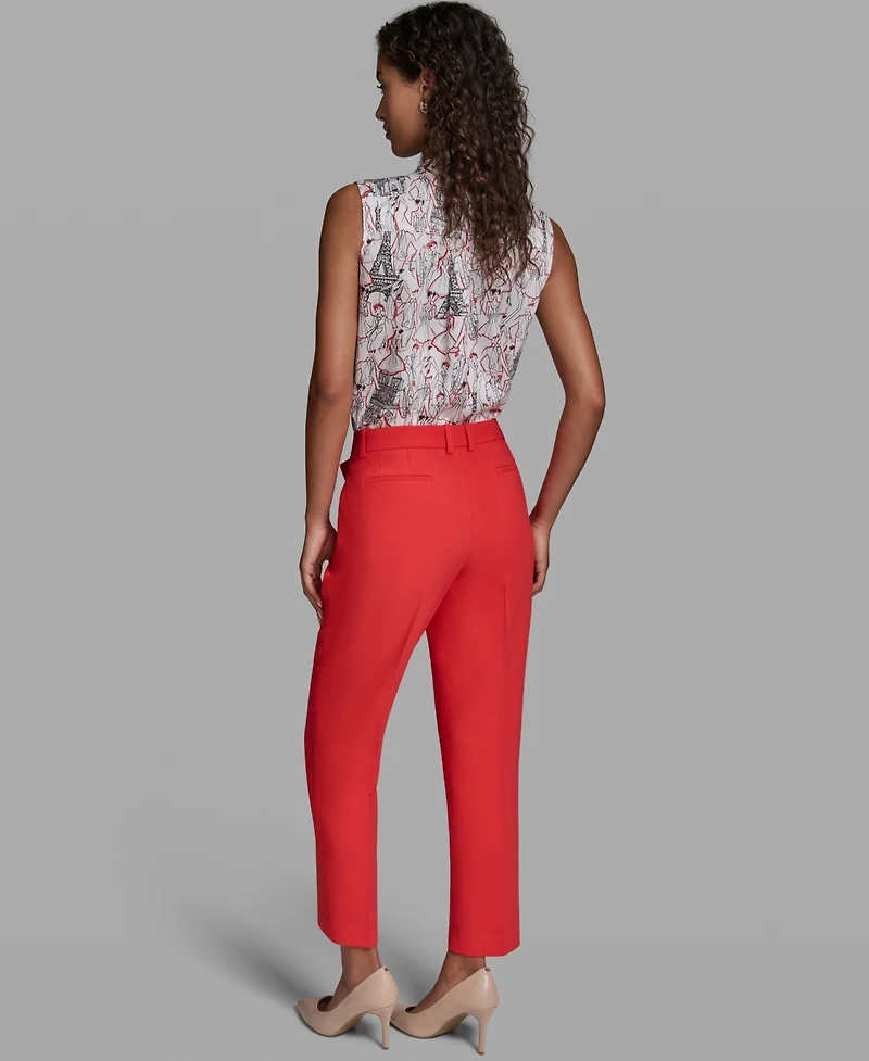 Karl Lagerfeld Paris Women's Mid-Rise Woven Pants