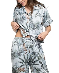 Midnight Bakery Women's Printed Top and Pajama Pants, 2Pc Set