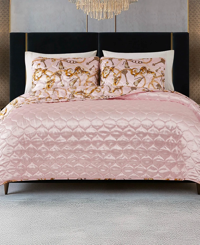 Baby Phat Printed Satin Chain 3-Pc. Quilt Set, Full/Queen