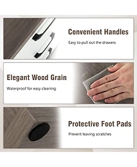 sumyeg Modern Dresser Nightstand with 3 Slide-Out Drawers