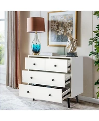 sumyeg 4 Drawers Dresser Chest of Drawers Free Standing Sideboard Cabinet