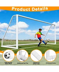Zeny Portable Soccer Goal for Backyard,12x6 / 10x6.5 / 8x5 ft Kids Adults Soccer Net and Frame for Home Backyard Practice Training Goals