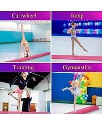 Zeny 9ft Folding Gymnastics Balance Beam for Kids, Floor Balance Beam Bar with Anti-Slip Base Extra Firm Foam Walking Beams Home