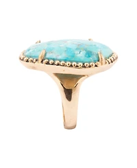 Barse Refined Blue Turquoise Golden Statement Ring