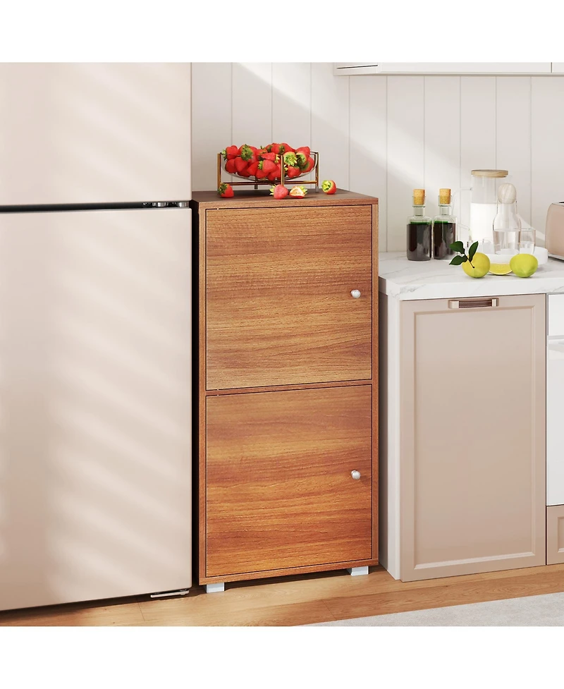 sumyeg 2-Tier Modern Style Nightstand with Drawer and Open Shelf