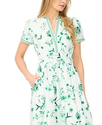 CeCe Women's Short-Sleeve V-Neck Maxi Dress