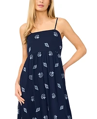CeCe Women's Sleeveless Square Neck Midi Dress