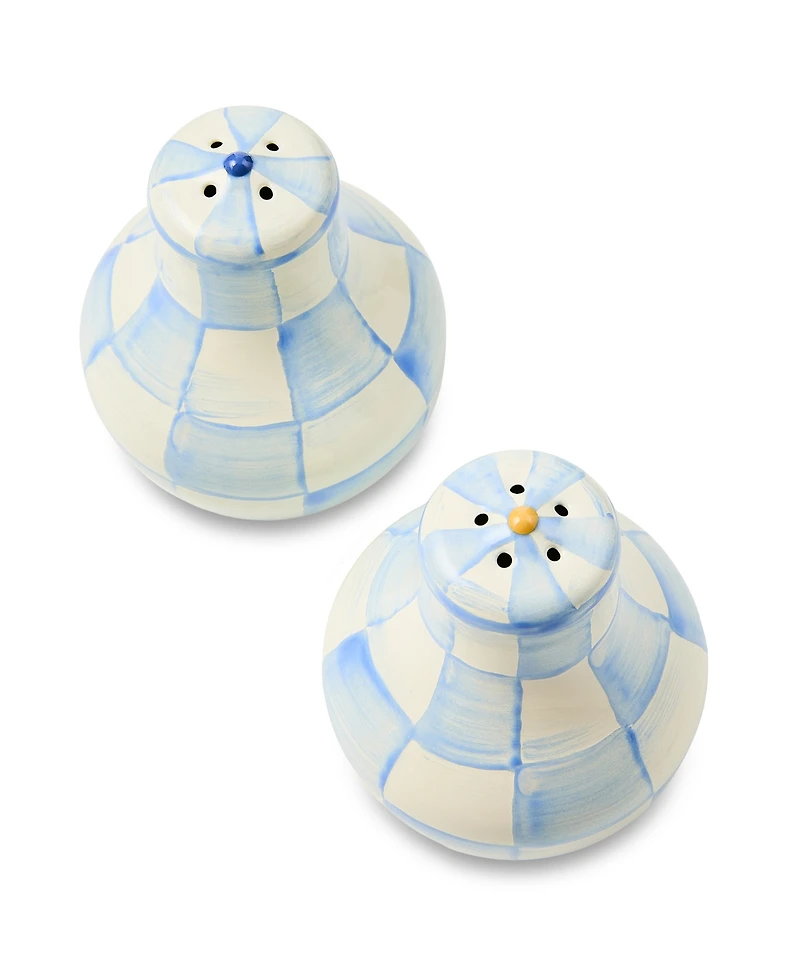 MacKenzie-Childs Sky Blue Check Salt & Pepper Shakers, 2-Pc. Set