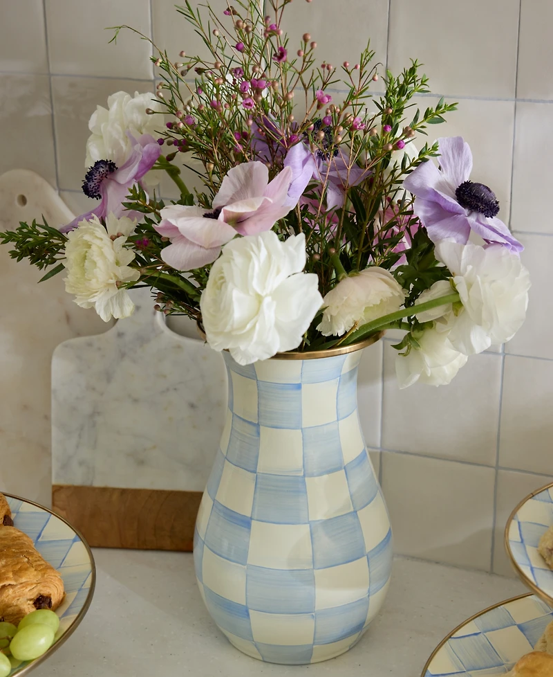 MacKenzie-Childs Sky Check Tall Vase