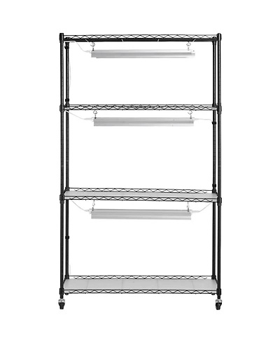 Sugift 4-Tier Plant Shelf with 90W Full Spectrum Grow Light