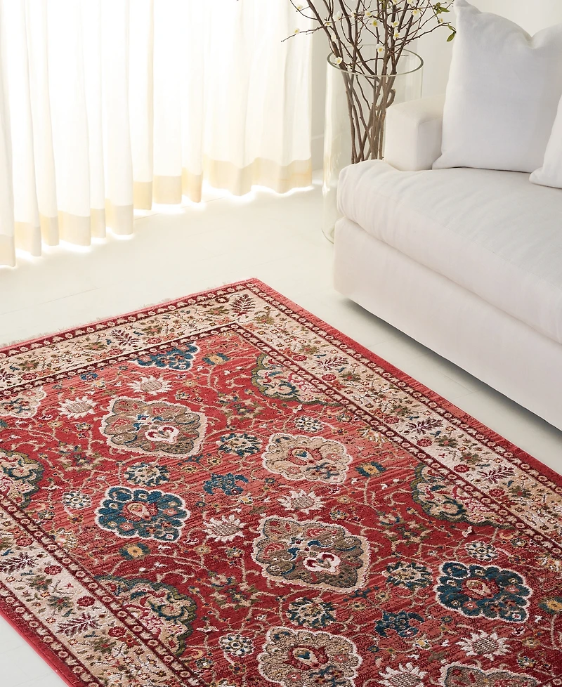 Lauren Ralph Lauren Ariel LRL1255C Red and Beige 5'1" X 7'6" Area Rug