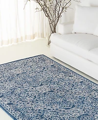 Lauren Ralph Lauren Etienne LRL6603N Navy and Ivory 2'6" X 4' Area Rug