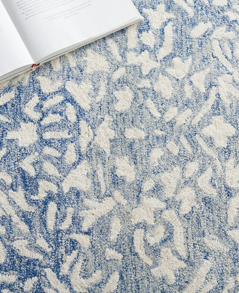 Lauren Ralph Lauren Olivier LRL6935M Blue and Ivory 5' X 5' Square Area Rug