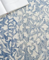 Lauren Ralph Lauren Olivier LRL6935M Blue and Ivory 5' X 5' Square Area Rug