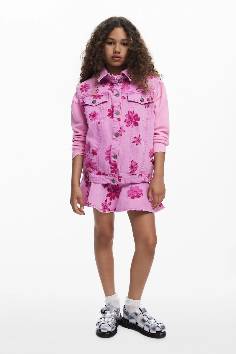 Desigual Girls Girls's Denim vest flowers