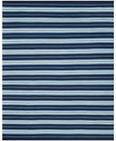Lauren Ralph Lauren Leopold Stripe LRL2462A Navy 9' X 12' Outdoor Area Rug