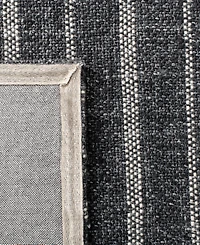 Lauren Ralph Lauren Miles Stripe LRL6400A Charcoal 2'6" X 8' Runner Area Rug
