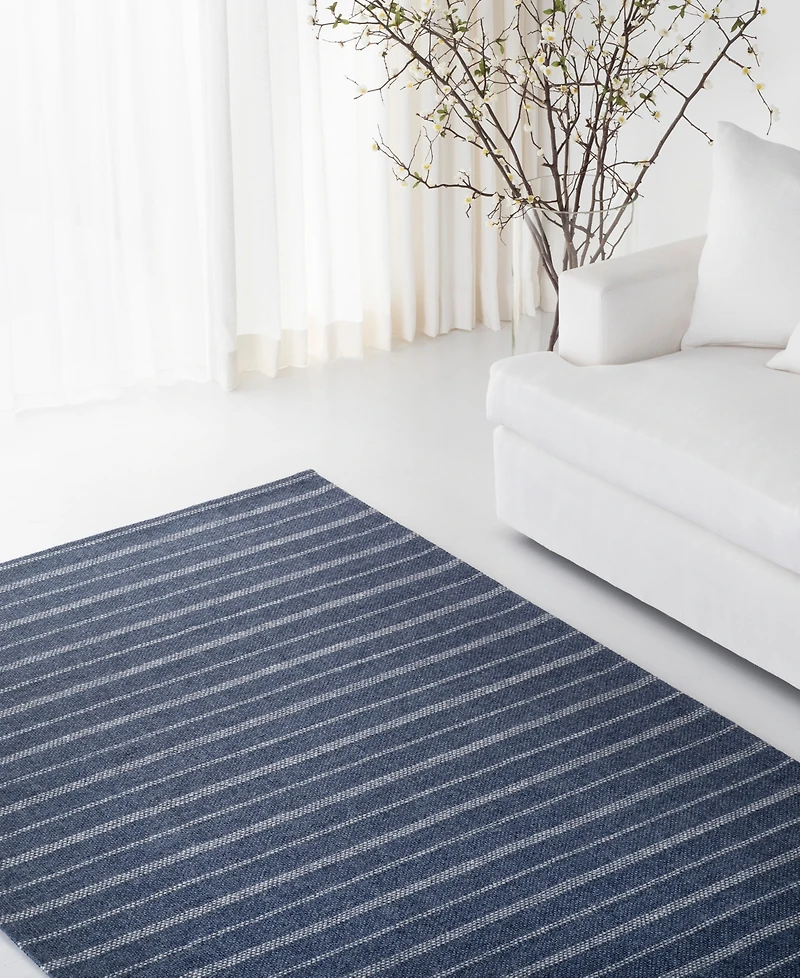 Lauren Ralph Lauren Miles Stripe LRL6400D Navy 5' X 8' Area Rug