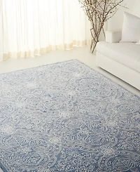 Lauren Ralph Lauren Etienne LRL6603M Blue and Ivory 9' X 12' Area Rug