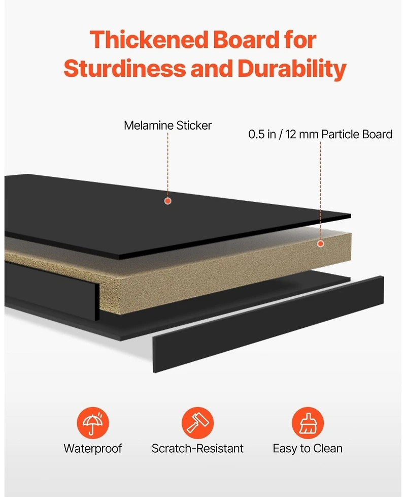 Sugift 3-Tier Wood Desktop Bookshelf Storage Organizer with Fabric Drawers for Office