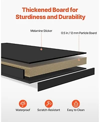 Sugift 3-Tier Wood Desktop Bookshelf Storage Organizer with Fabric Drawers for Office