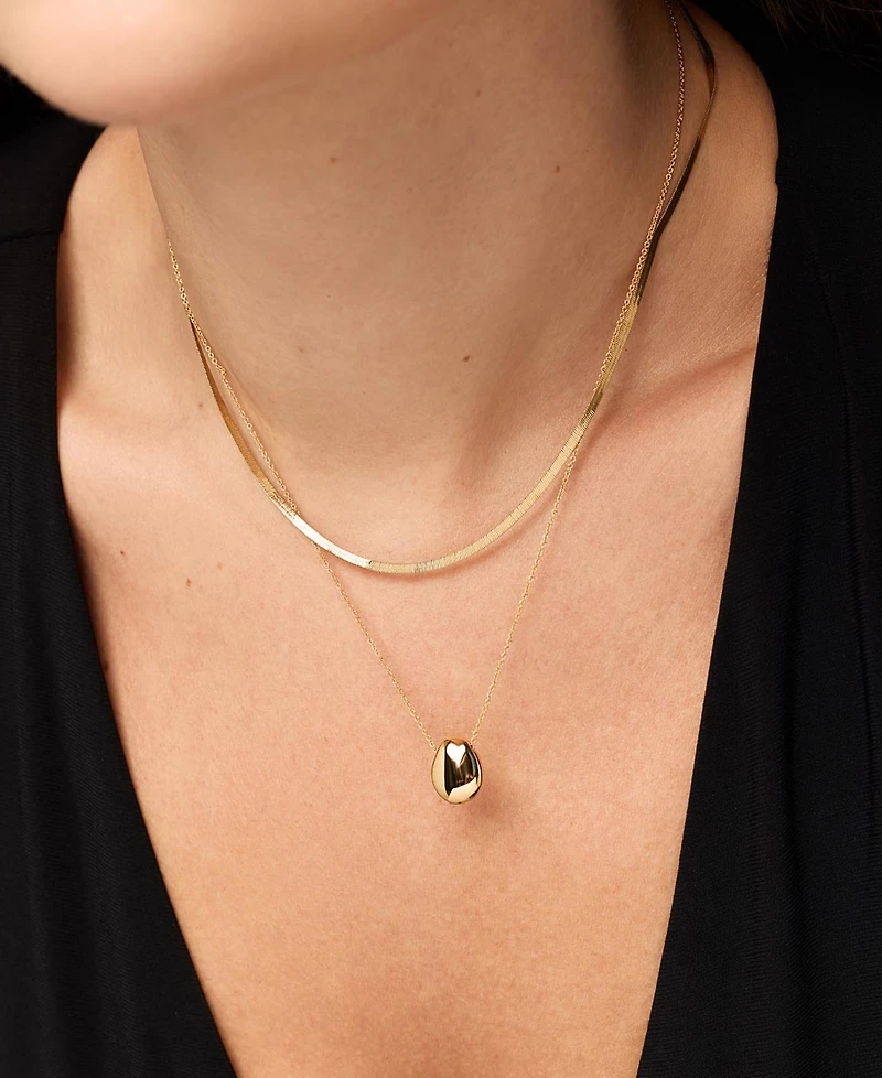 Ana Luisa Pebble Mini Gold-Plated Pendant Necklace