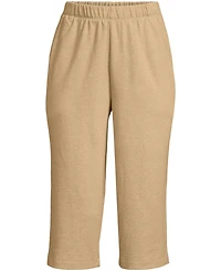 Lands' End Plus Sport Knit High Rise Elastic Waist Capri Pants