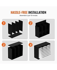 Sugift 27 Compartment Adjustable Wood Literature Organizer for Office Storage