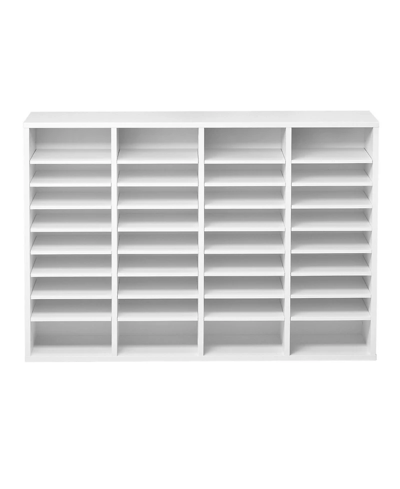 Sugfit 36 Compartment Wooden Literature Organizer Mailbox for Office Storage