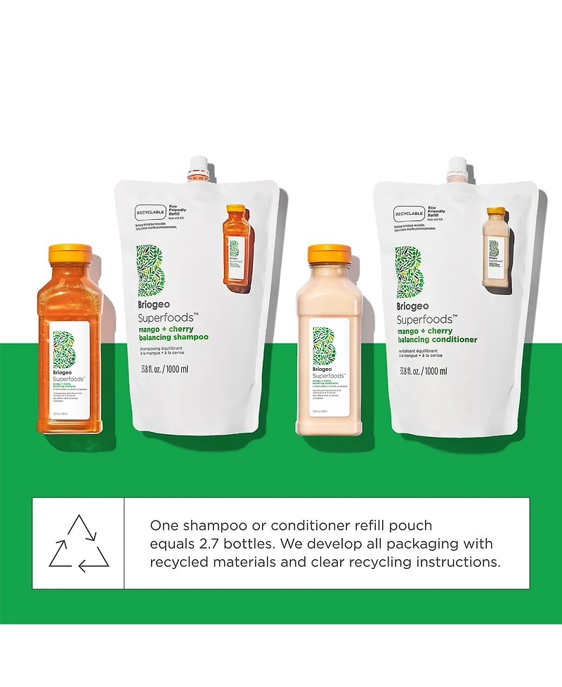 Briogeo Superfoods Mango + Cherry Balancing Conditioner, 33.8 oz.