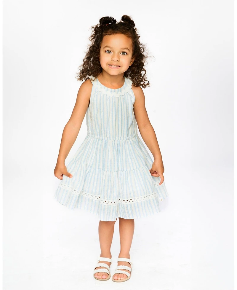 Deux par Deux Little Girls Multi-Tiered Dress Stripes