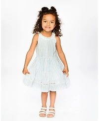 Deux par Deux Little Girls Multi-Tiered Dress Stripes